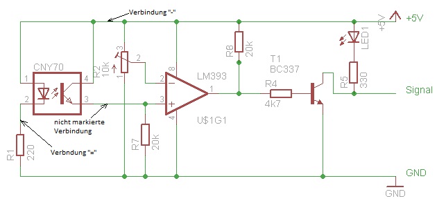 Schaltung optische Drehzahlmessung